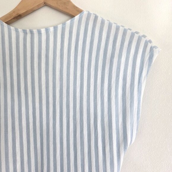 Striped Blue Button-Down Dress - Picture 5 of 9